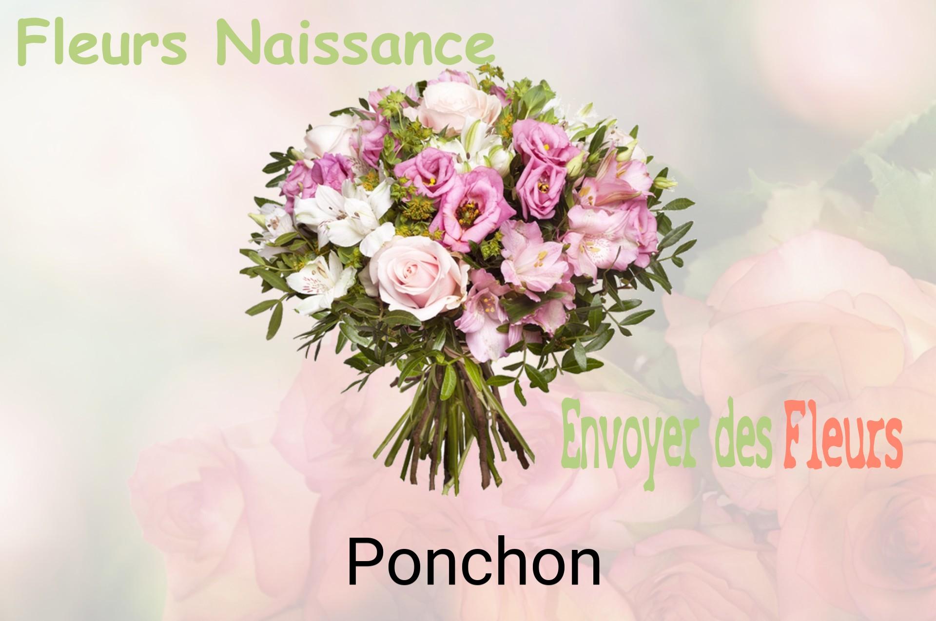 Bouquet de fleurs de naissance livré à Ponchon